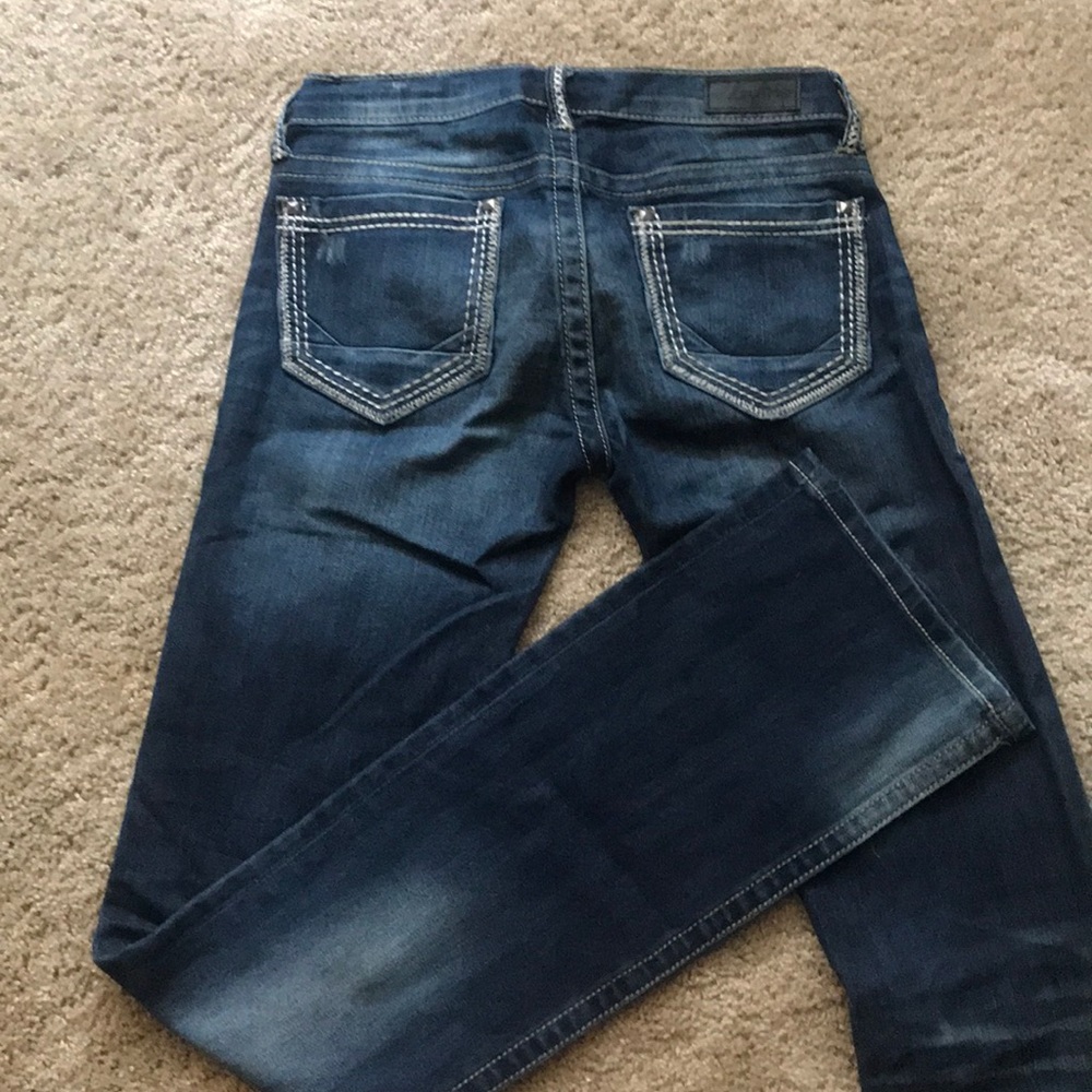 Dark wash bootcut jeans 37” inseam